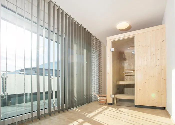 בית נופש H21 - Modernes 145qm, 4sz, Wellnessbereich Mit Sauna Und Dachterrasse Mit Panoramablick, Kuehlen Und Heizen Mit Geothermie